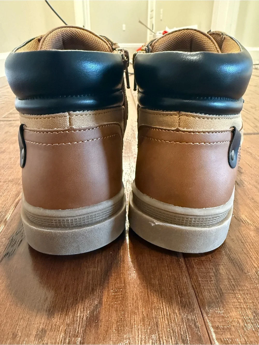Sonoma Kids Two-Tone Tan Brown Lace-Up Dress Boots